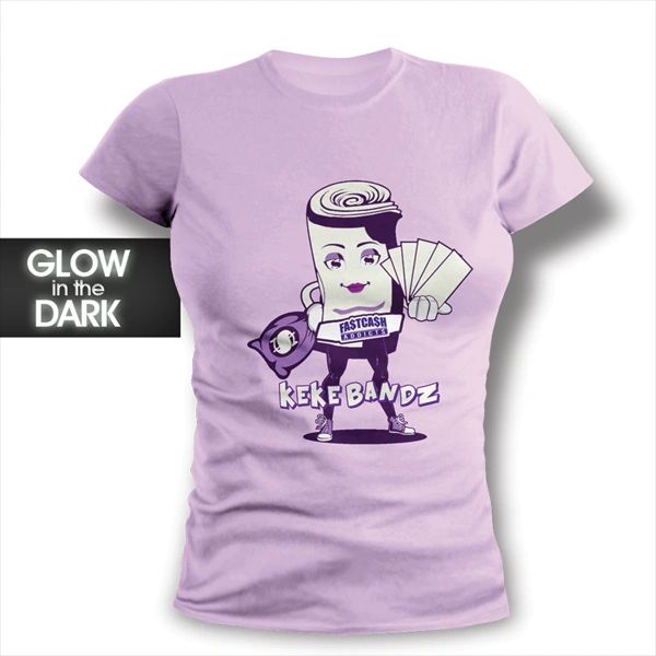 KeKe Bandz Women's T-Shirt with "Glow in the Dark Logo" S, M, L, XL, 2XL, 3XL