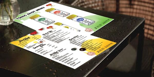 25 Dine-in Menus Front & Back w/Lamination