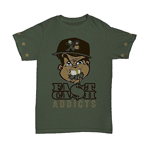 Lunch Money FCA Men's Olive T-Shirt. w/ Tan, Brown and "Glow in the Dark Logo" Medium