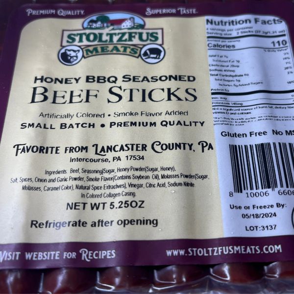 Honey BBQ Beef Sticks