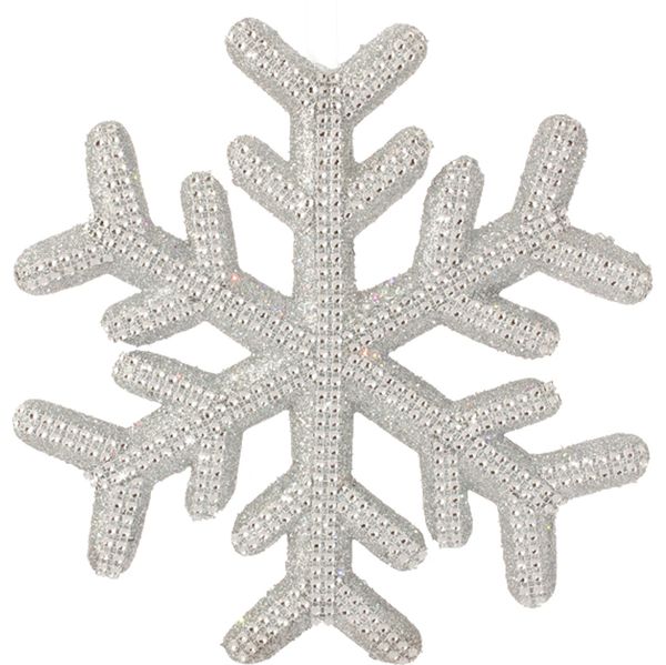 RAZ Imports~9.5" Silver Rhinestone Snowflake Christmas Ornament~Use Tree/Wreath 