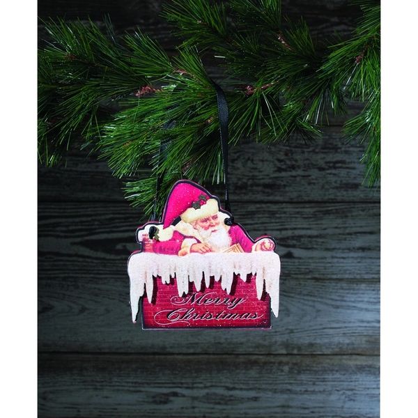 Download Wood Cut Out Sign Vintage Merry Christmas Santa Plaque ...