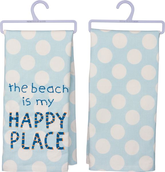 Coral Reef Themed The Beach Is My Happy Place Cotton Kitchen Dish