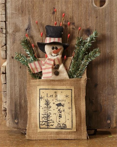 Snowman Snowman Decor Christmas Ornament Primitive Snowman 