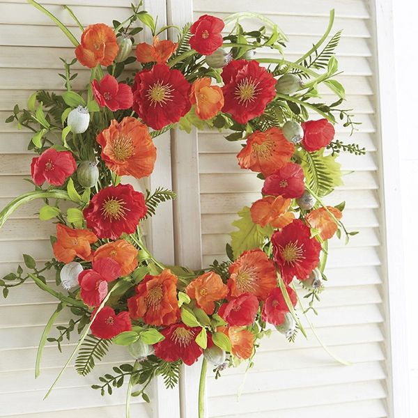 RAZ Imports 22 Poppy Flower Wreath  In The Berry Patch (The Berry Patch  Gift Shop) (Robin's Nest)