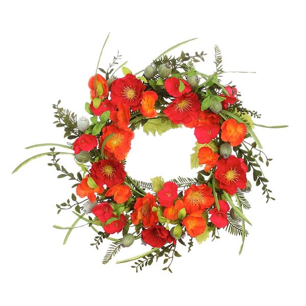 RAZ Imports 22 Poppy Flower Wreath  In The Berry Patch (The Berry Patch  Gift Shop) (Robin's Nest)