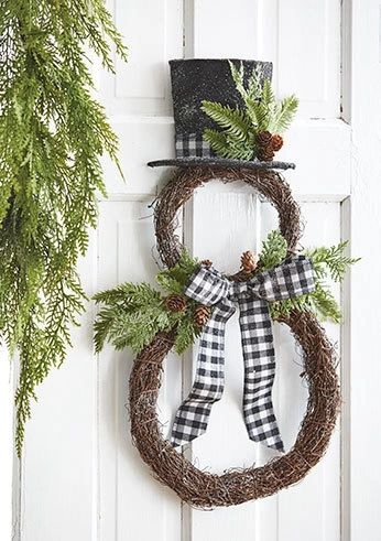 Plush Snowman Kit: Blk/Wht Check (XC6194) – The Wreath Shop