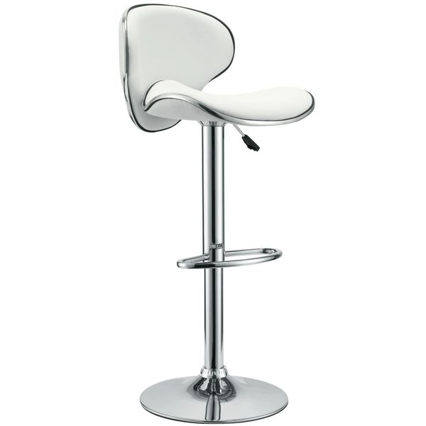 Saddleback Bar Stool - White