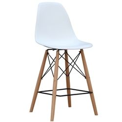 Eiffel Woodbase Counter Stool - White