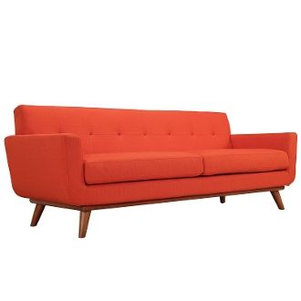 Finn Juhl Style Sofa-Atomic Red-90"