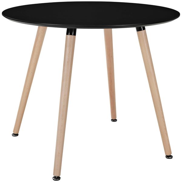 Olson Round Dining Table Black Top Beech Legs 36 Take 1 Designs Mid Century Modern Furniture