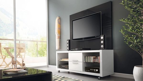 TV Stand 13984 White Gloss + Claremont 1.3 Panel