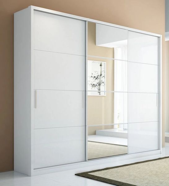 Bellevue 3 Doors Wardrobes White Gloss Take 1 Designs Mid