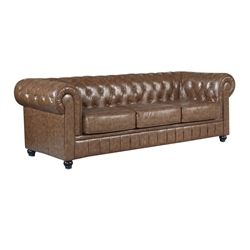 Petrocelli Genuine Leather Sofa - Brown