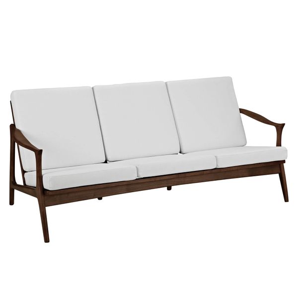 Finn Juhl Style Sofa-Walnut & White