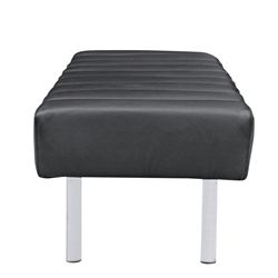 Gomer Leather Bench 3 Seater - Black