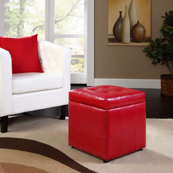 Cindy Storage Ottoman - Red