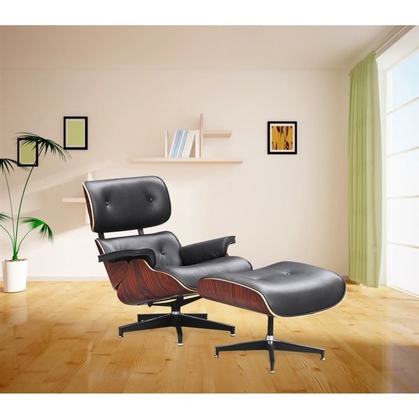 Eames Style Lounge Chair - Black