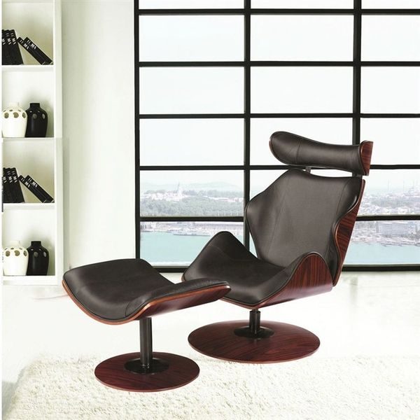 Modern Lounge Chair Set - Black