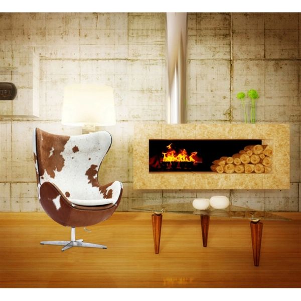 Arne Jacobsen Style Egg Chair Cowhide - Brown & White