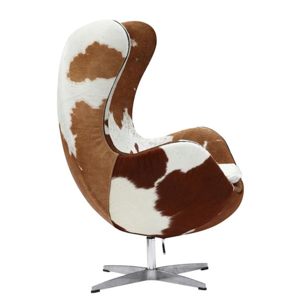 Arne Jacobsen Egg Chair Cowhide Brown White Take 1 Designs