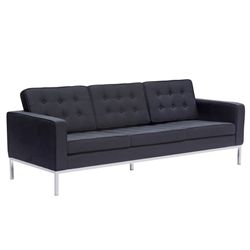 Florence Knoll Style Wool Sofa-Black-90"
