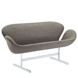 Arne Jacobsen Style Loveseat - Oatmeal - 56"