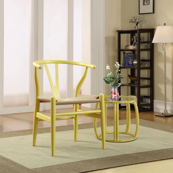 Hans Wegner Style Wishbone Chair - Yellow