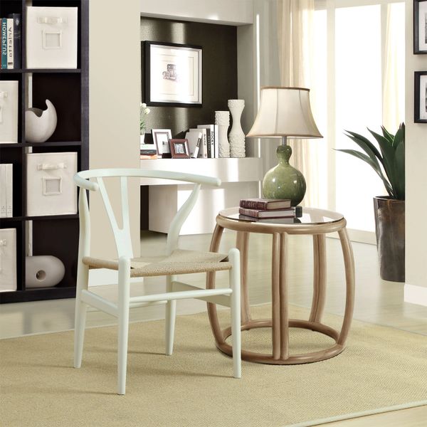 Hans Wegner Style Wishbone Chair - White