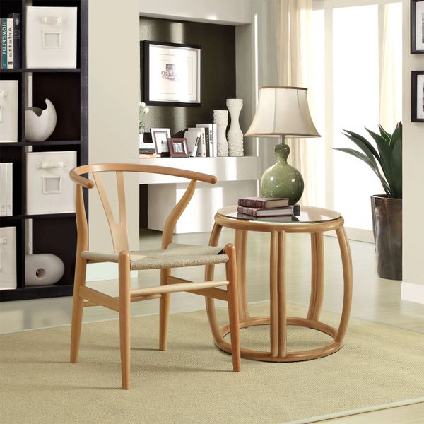 Hans Wegner Style Wishbone Chair - Natural