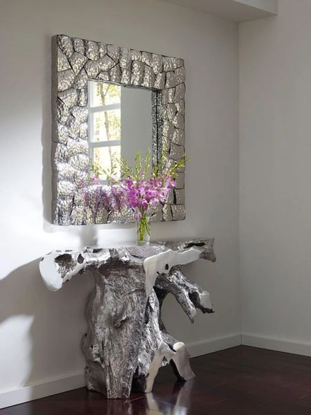T1D Brivo Console Table Silver Leaf