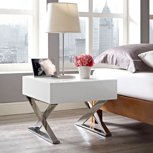 Nightstand / Side Table - White -20"