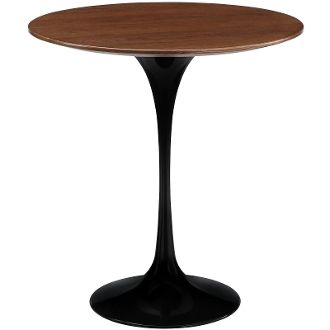 Saarinen Style Walnut Side Table-Black-20