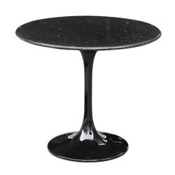 Saarinen Style Round Marble Side Table-Black-23"