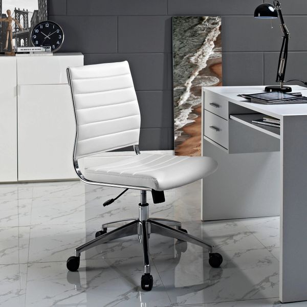 Armless Midback Office Chair - White