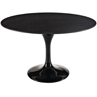 Saarinen Style Tulip Dining Table- 47" Genuine BlackMarble