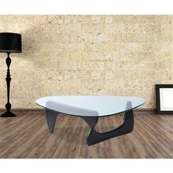 Noguchi Style Coffee Table-Glass & Black