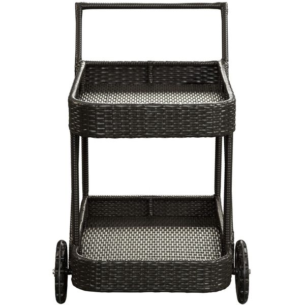 Magnum Outdoor Patio Beverage Cart, Black Mid Century Modern Furniture