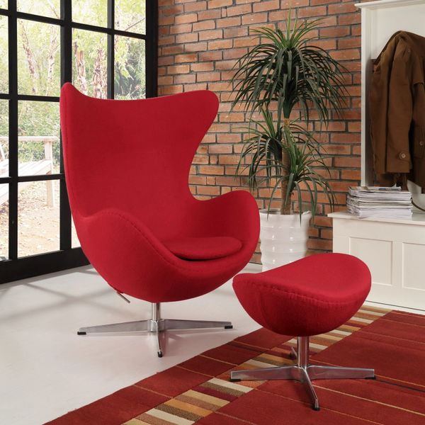 Red ottoman online chair