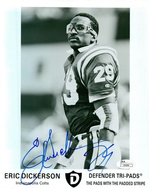 Eric Dickerson Indianapolis Colts Autographed 8 x 10 Photo, JSA