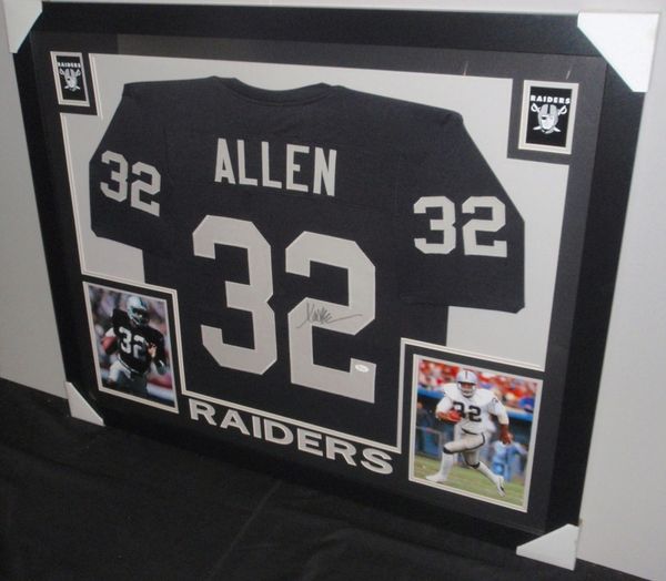 Oakland Raiders Marcus Allen Autographed Framed Black Jersey