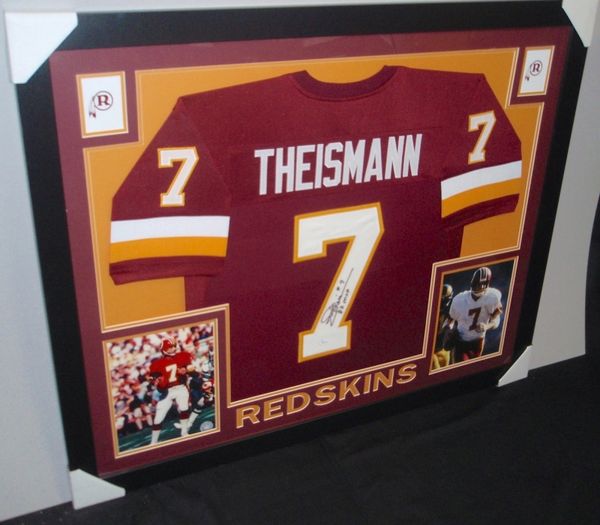 Joe Theismann Signed Washington Redskins 35x43 Framed Jersey