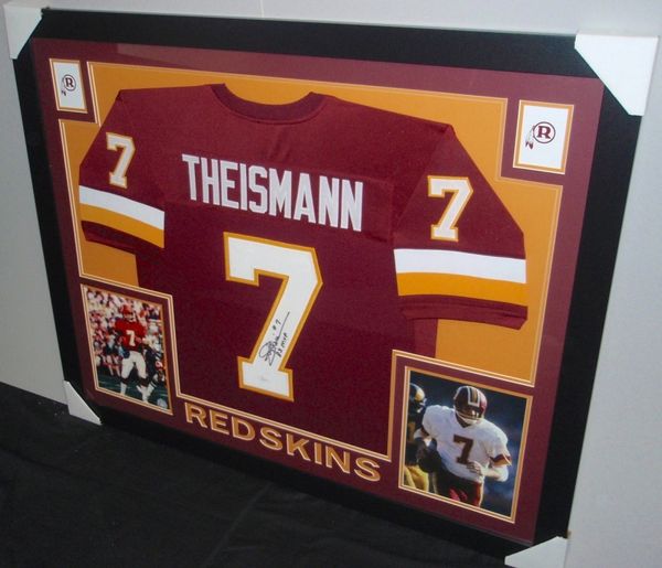 Joe Theismann Autographed and Framed Washington Redskins Jersey