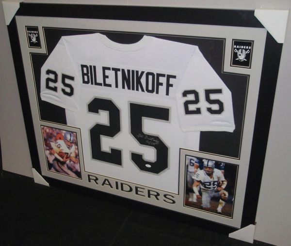 FRED BILETNIKOFF AUTOGRAPHED OAKLAND RAIDERS W JERSEY JSA HOF 88