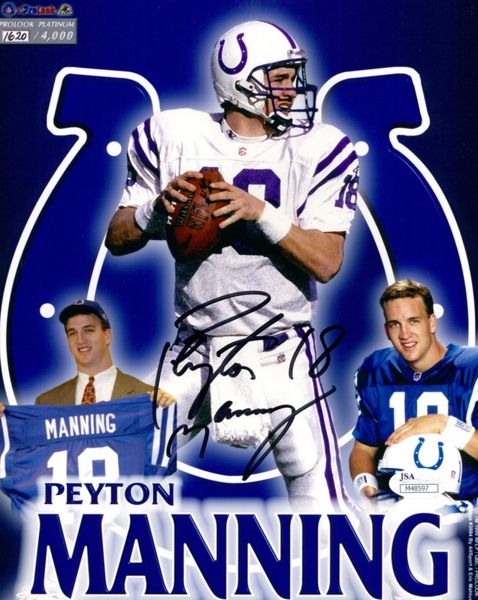 Peyton Manning Indianapolis Colts Autographed 22x14 Framed Photo COA –