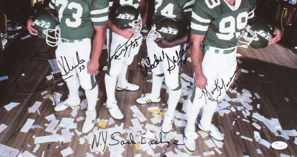 Mark Gastineau Signed Jets Logo Football (JSA COA) Member New York Sack  Exchange