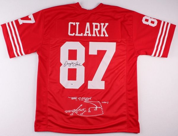 Dwight Clark Autographed San Francisco 49ers The Catch Jersey