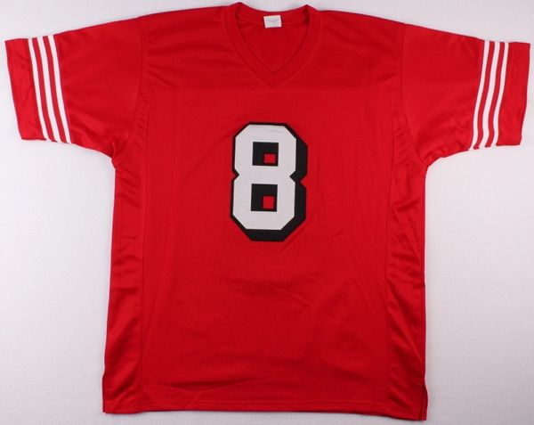 Steve Young Autographed San Fransisco Red Stats Football Jersey (JSA) –  Golden Autographs