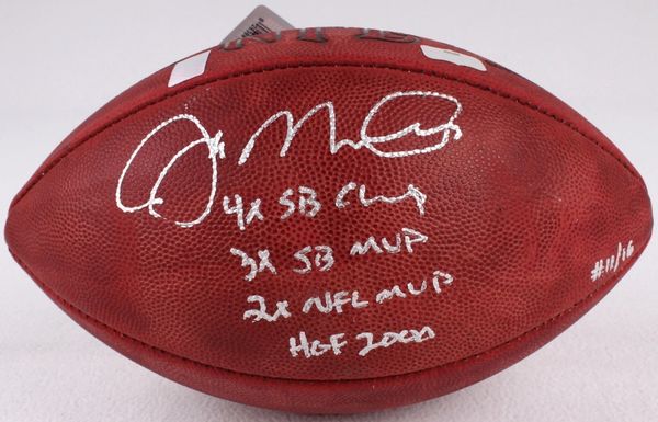 Joe Montana Signed LE NFL Official Game Ball, #11/16, Inscribed 4x SB  Champ, 3x SB MVP, 2x NFL MVP, and HOF 2000, Radtke COA & Montana  Hologram