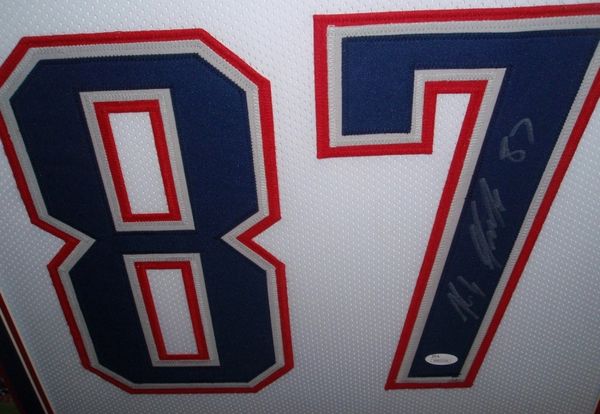 Rob Gronkowski Signed Patriots Framed Jersey COA FOD Autographed